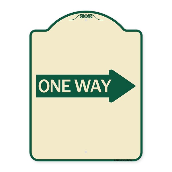 Signmission One Way With Right Arrow Heavy-Gauge Aluminum Architectural Sign, 24" x 18", TG-1824-24384 A-DES-TG-1824-24384 - main